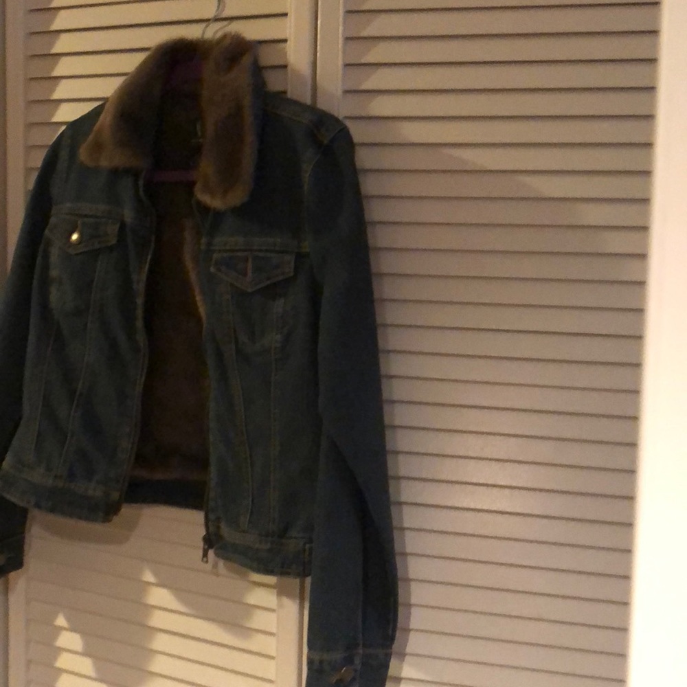 Inc fur lined jean jacket NWT - Picture 2 of 3